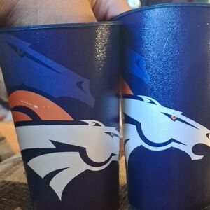 Denver Broncos Blue Team Logo Plastic Cups - Set of 2